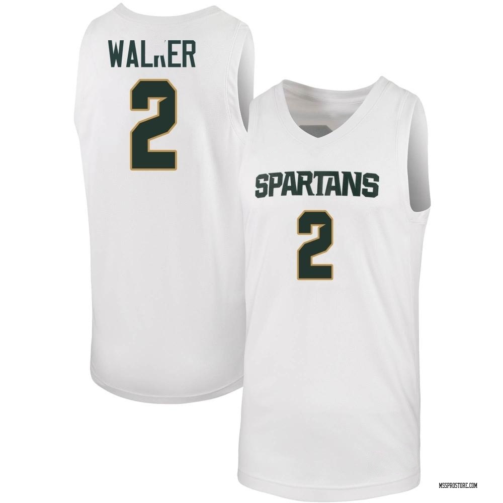 Men's Tyson Walker Michigan State Spartans Replica Retro Basketball Jersey  - White